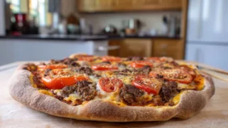 Фото рецепта: Пицца с фаршем и томатами