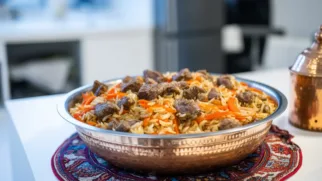 Фото рецепта: Плов с бараниной и зирой с насыщенным восточным ароматом