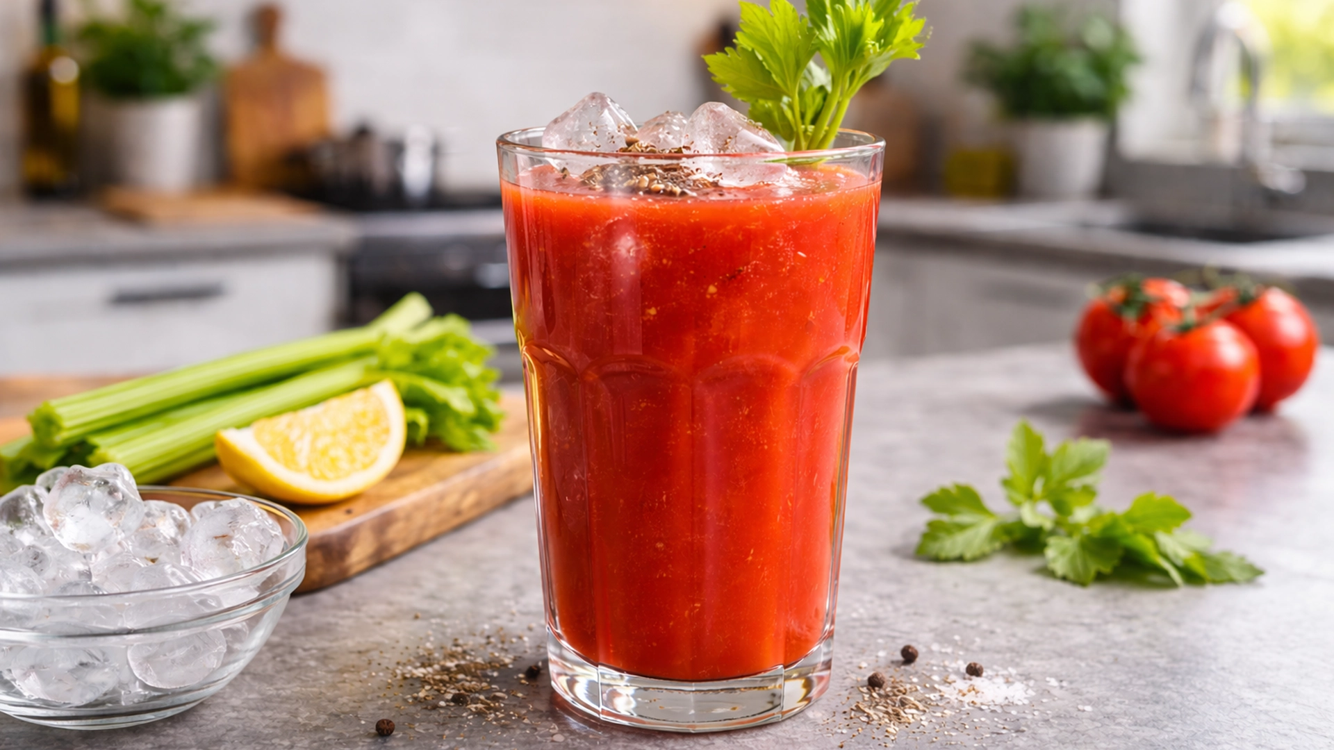 готовый томатный коктейль с сельдереем