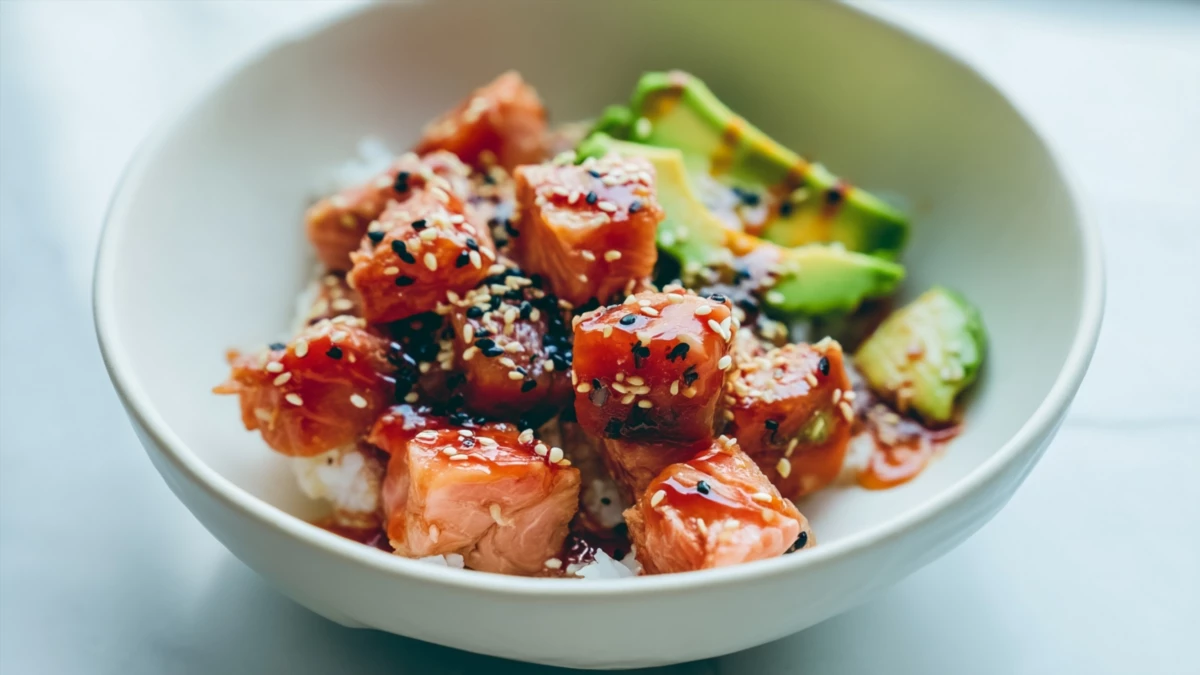 Фото блюда: Поке с кижучем – яркое сочетание свежести и пикантности