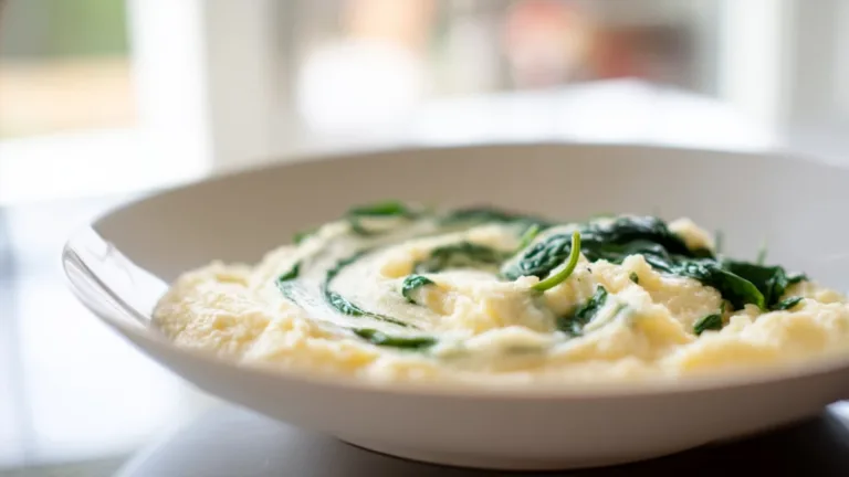 Фото блюда: Полента рисовая со шпинатом и рикоттой