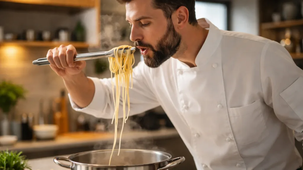 Проверка пасты на готовность аль денте