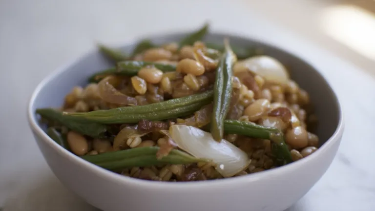 Фото блюда: Пшеница с фасолью и луком