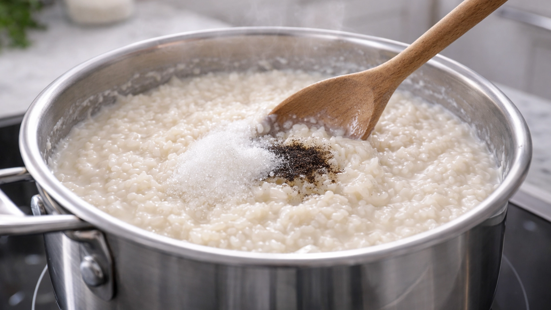 Добавление сахара и ванилина в пудинг