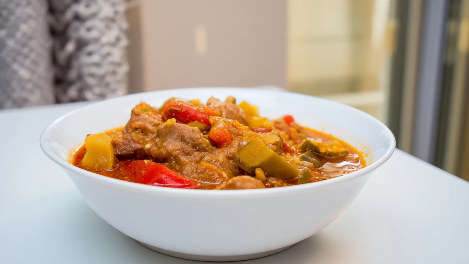 Фото блюда: Пряное рагу с крокодилом и мягкими овощами