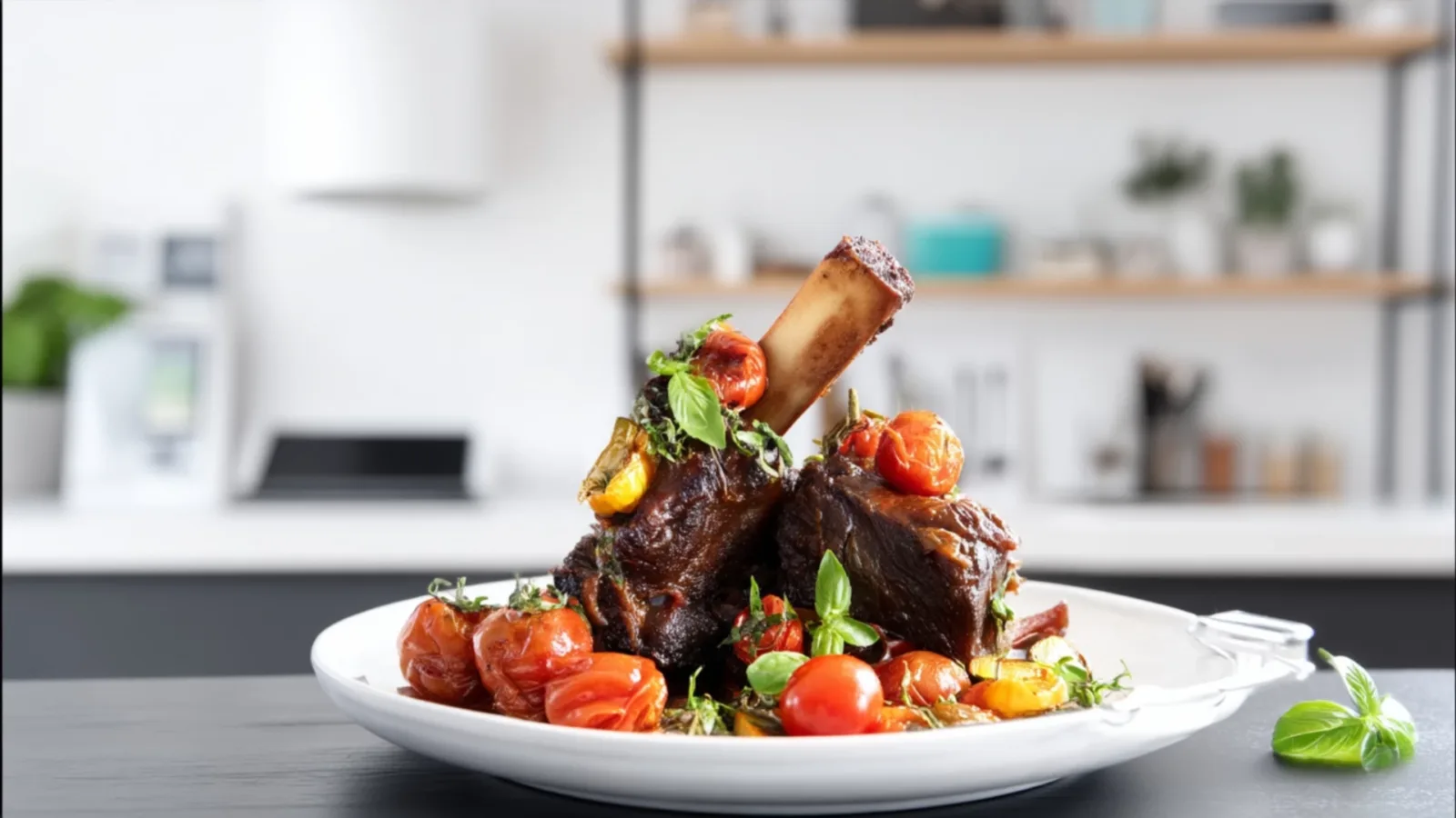 Фото блюда: Рёбра с базиликом и томатами