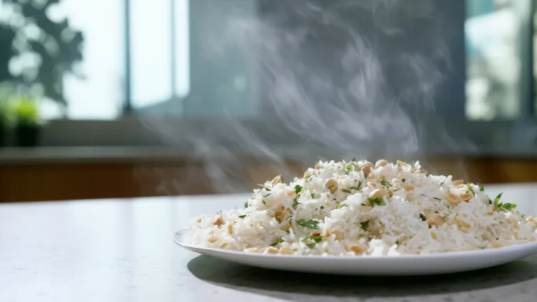 Фото блюда: Ароматный рис с макадамией и свежей зеленью