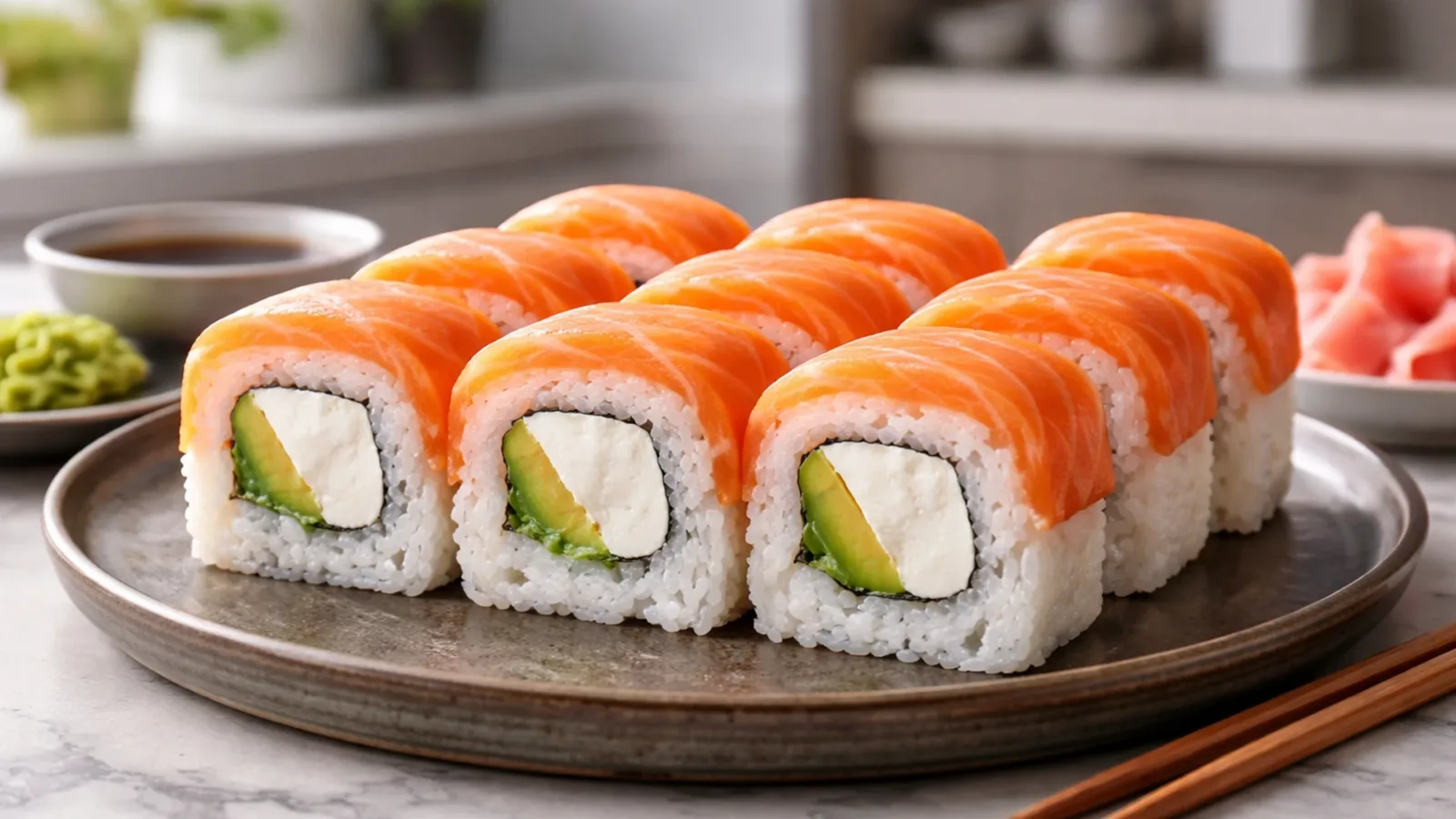 Фото блюда: Ролл Филадельфия с лососем и сливочным сыром