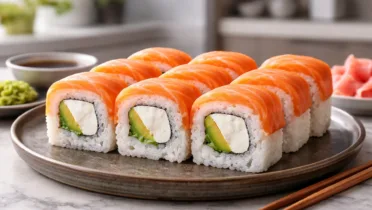 Фото рецепта Ролл Филадельфия с лососем и сливочным сыром