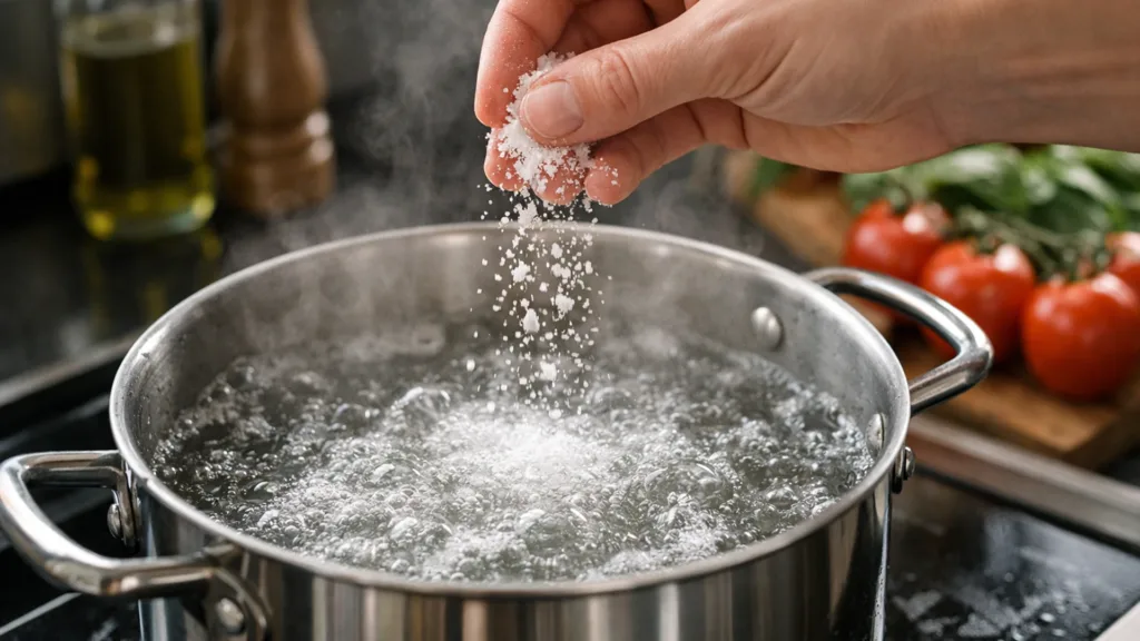 Соль в воде для пасты