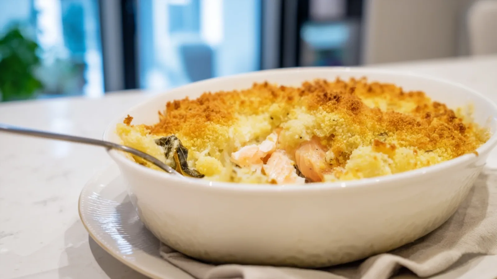 Фото блюда: Рыбная запеканка под лимонным бешамелем