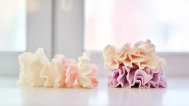 Фото блюда: Нежные рюши из сахарной пасты для украшения десертов