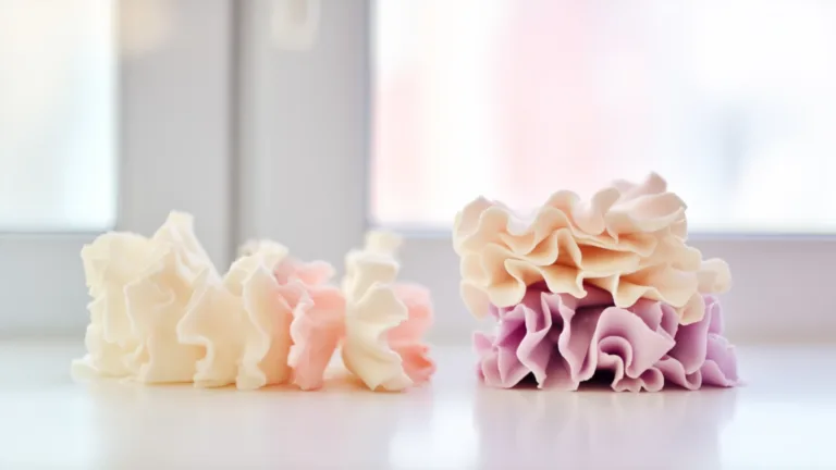 Фото блюда: Нежные рюши из сахарной пасты для украшения десертов