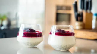 Фото рецепта: Нежный саго чизкейк в стакане без выпечки