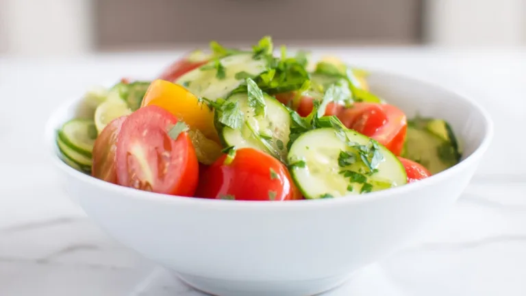 Фото блюда: Легкий салат из огурцов и помидоров с зеленью