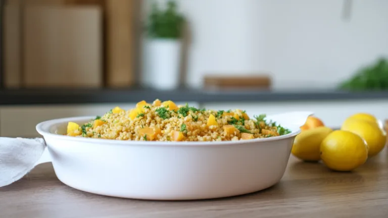 Фото блюда: Салат с булгуром и минеолой с ярким цитрусовым вкусом