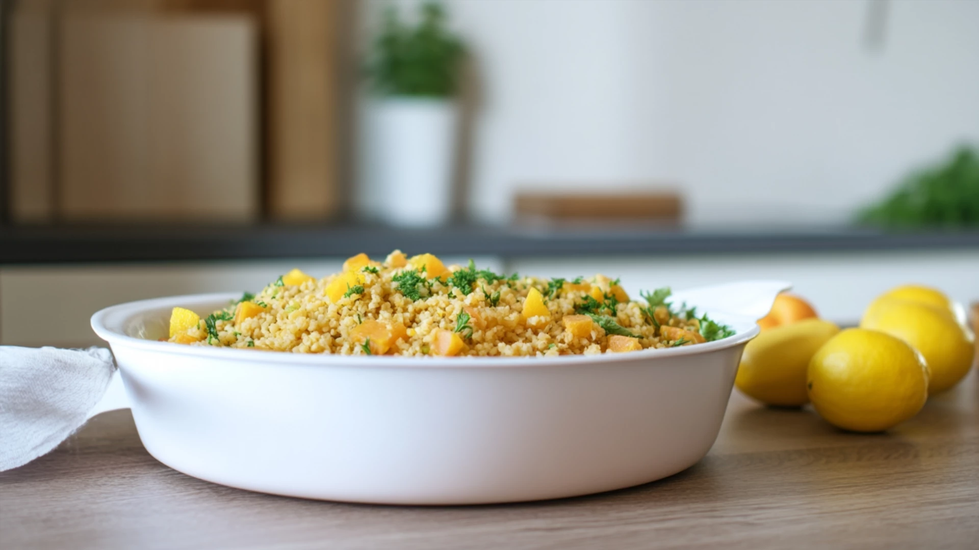 Фото блюда: Салат с булгуром и минеолой с ярким цитрусовым вкусом