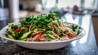 Фото рецепта: Салат с лапшой и рыбным соусом