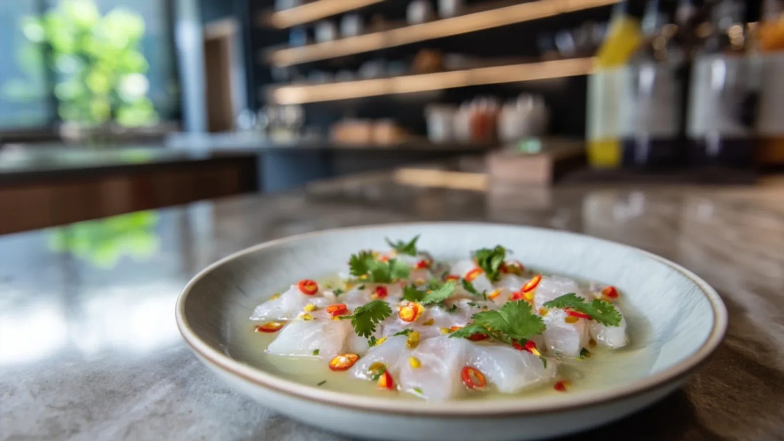 Фото блюда: Севиче из сибаса с лаймом и чили