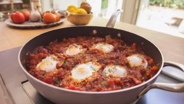 Фото рецепта Шакшука с консервированными томатами – Секреты североафриканской кухни
