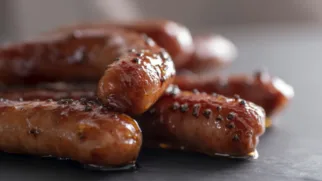 Фото рецепта: Шпикачки в медовой глазури с пряной карамельной корочкой