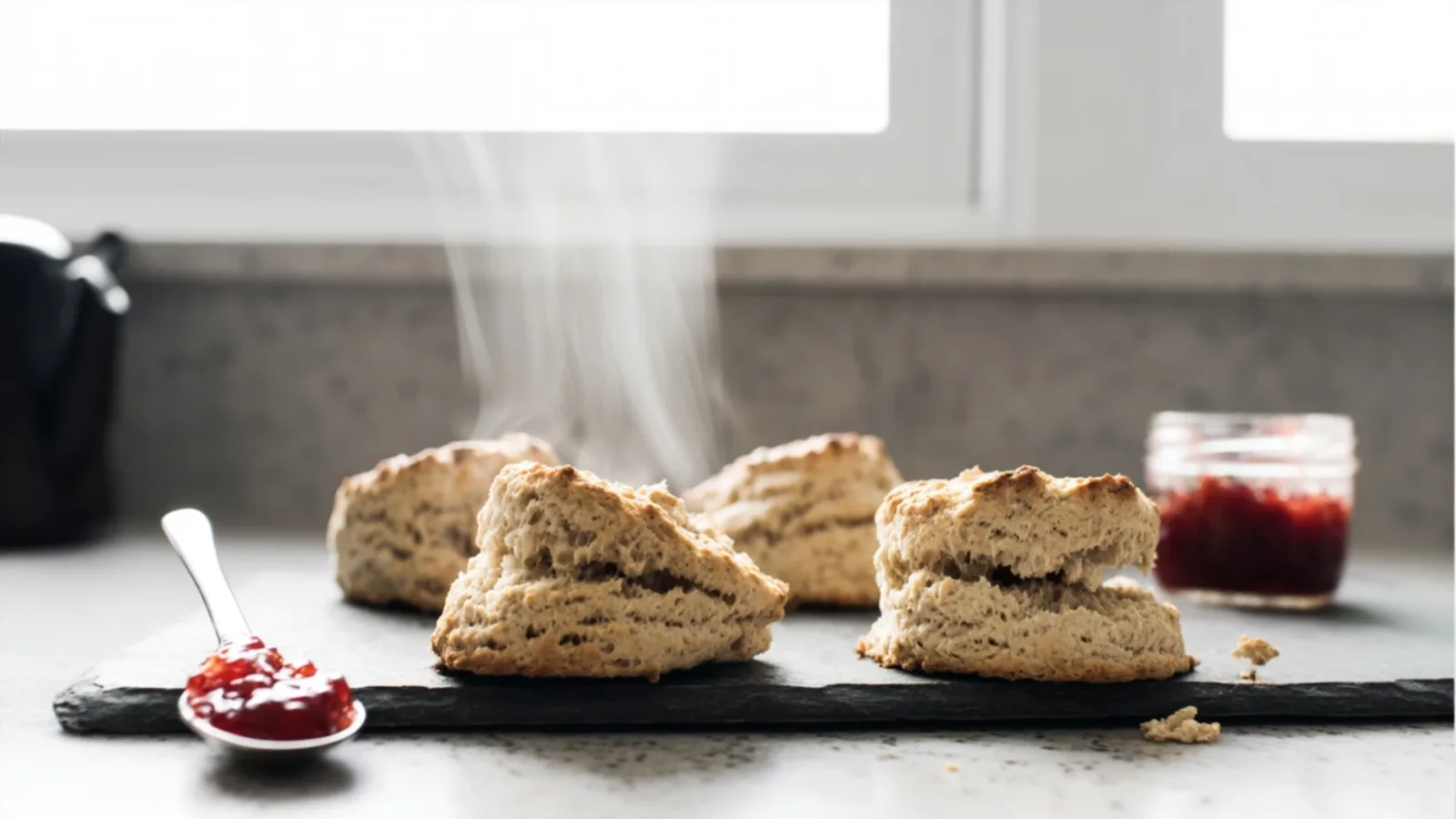 Фото блюда: Сконы на каштановой муке с джемом – идеальный завтрак