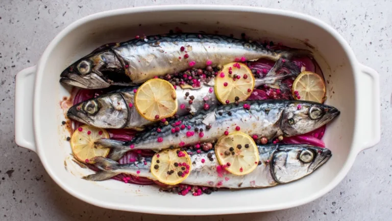 Фото блюда: Скумбрия с розовым перцем и лимоном – Легкий и ароматный ужин