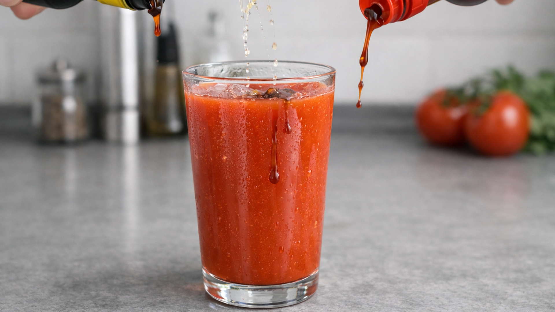 смешивание томатного сока с соусами