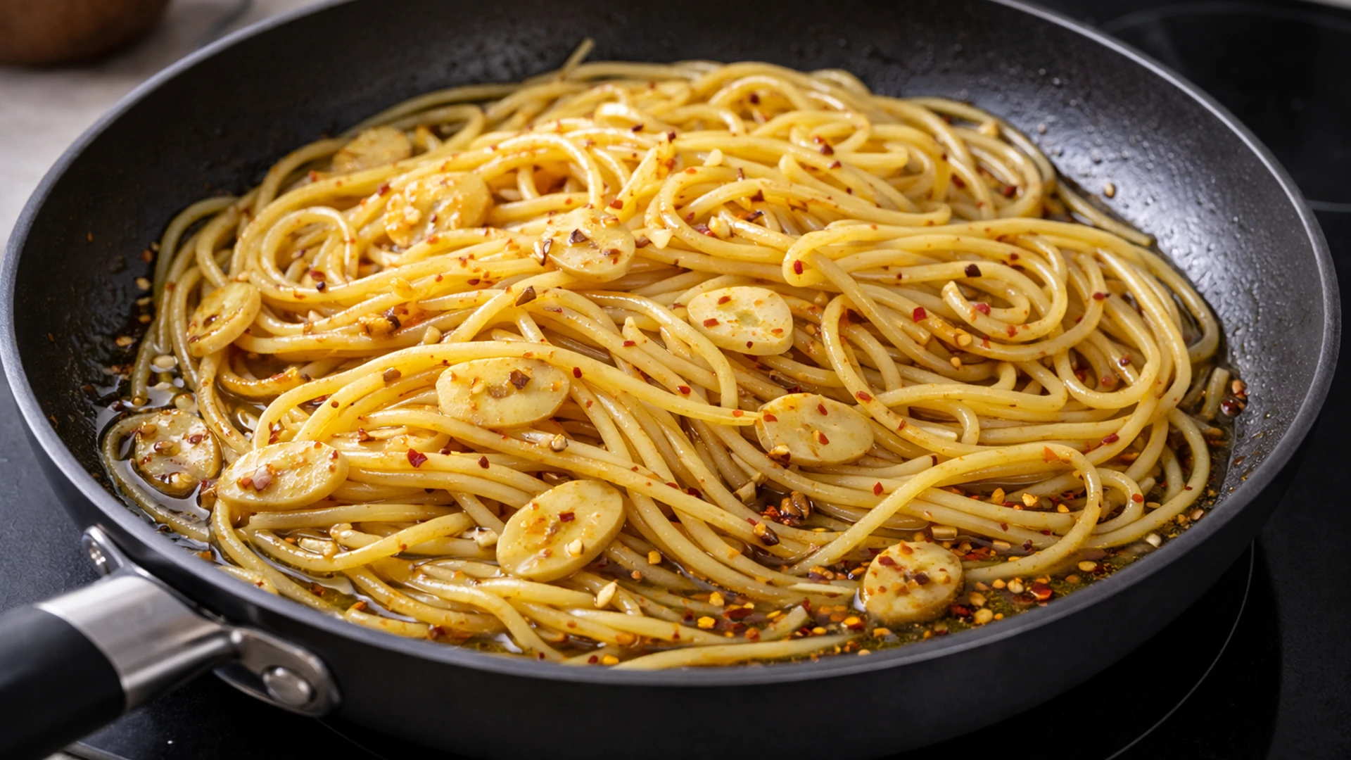 Соединить пасту с соусом