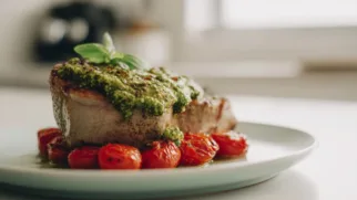 Фото рецепта: Стейк индейки с песто – ароматное блюдо для настоящих гурманов