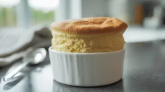 Фото рецепта: Суфле из толокна — легкое овсяное суфле с золотистой корочкой