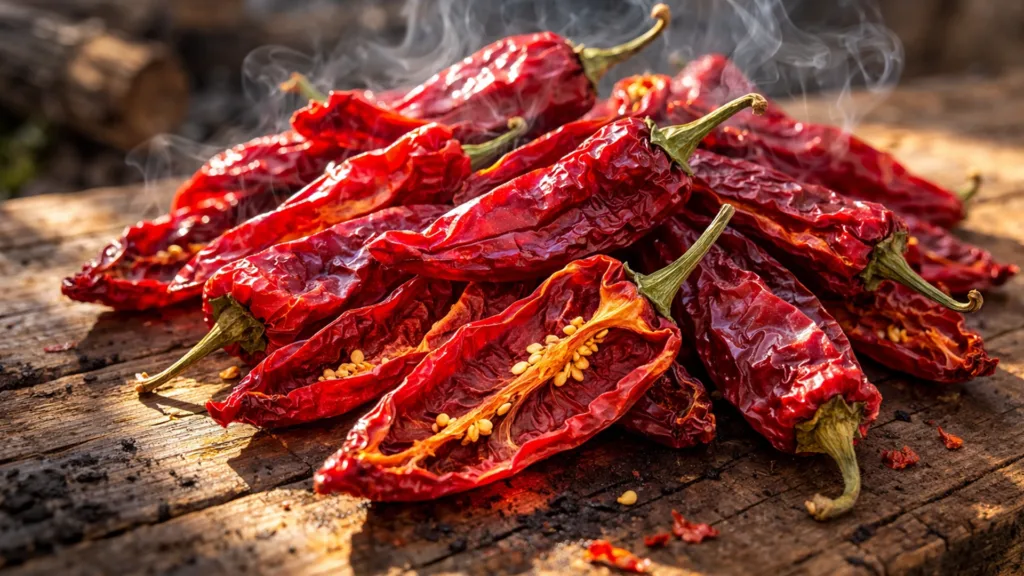 Копчение перцев Capsicum annuum