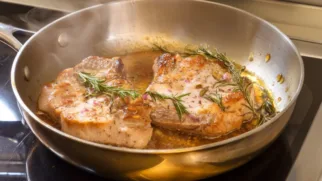 Фото рецепта: Свинина в белом винном маринаде с розмарином — рецепт с калорийностью