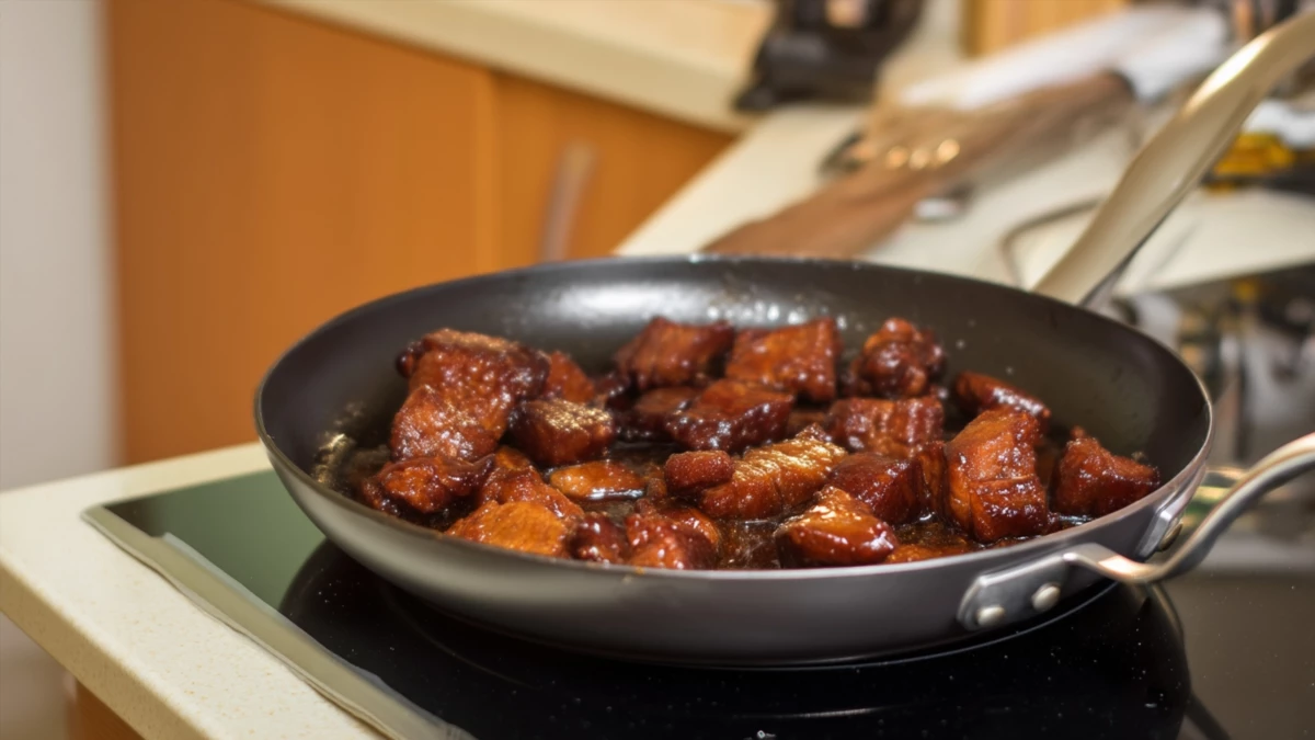 Фото блюда: Свинина в мандариновом соусе с чесноком – изысканное блюдо с ярким вкусом