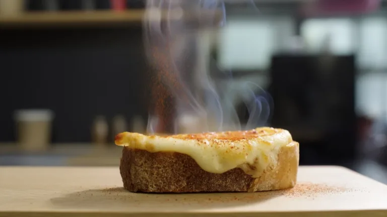 Фото блюда: Сырные гренки на черном хлебе с паприкой