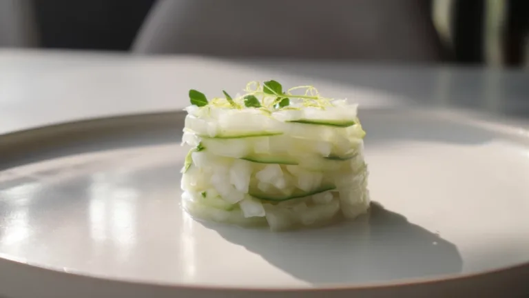 Фото блюда: Тартар из дайкона и огурца с лимонной цедрой