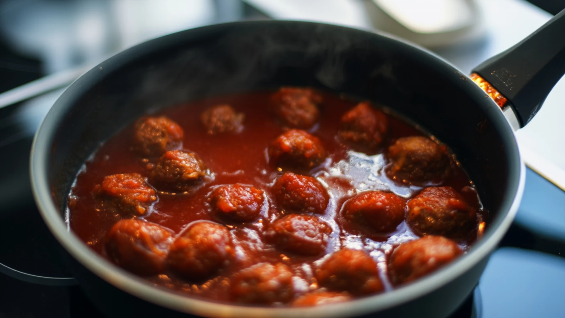 Фото блюда: Тефтели в ароматном кетчупном соусе с мягким луком