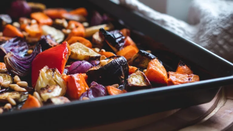 Фото блюда: Тёплый салат с овощами и кедровым маслом с глубоким вкусом