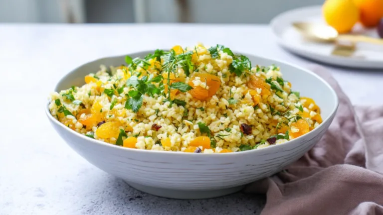 Фото блюда: Тёплый салат с булгуром и урюком для уютного обеда