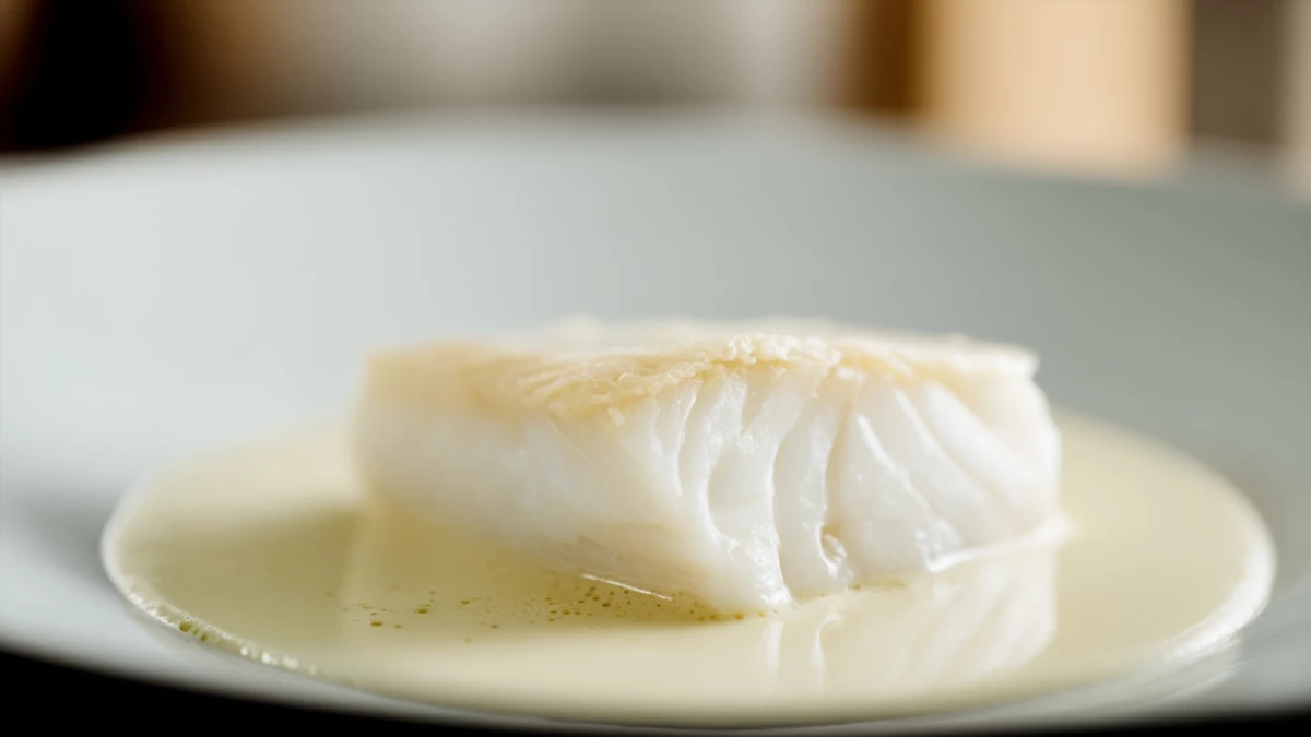 Фото блюда: Треска в шампанском со сливками – изысканное блюдо с нежной текстурой