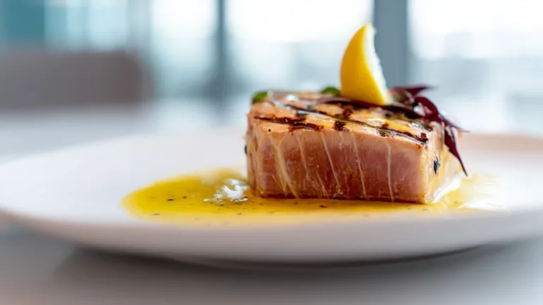 Фото блюда: Тунец гриль с лимонным маслом — насыщенный вкус и аромат