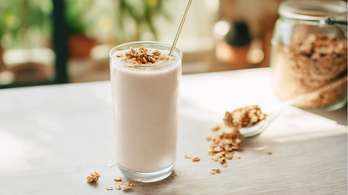 Фото блюда: Йогуртовый смузи с мюсли для бодрого утра и легкого завтрака