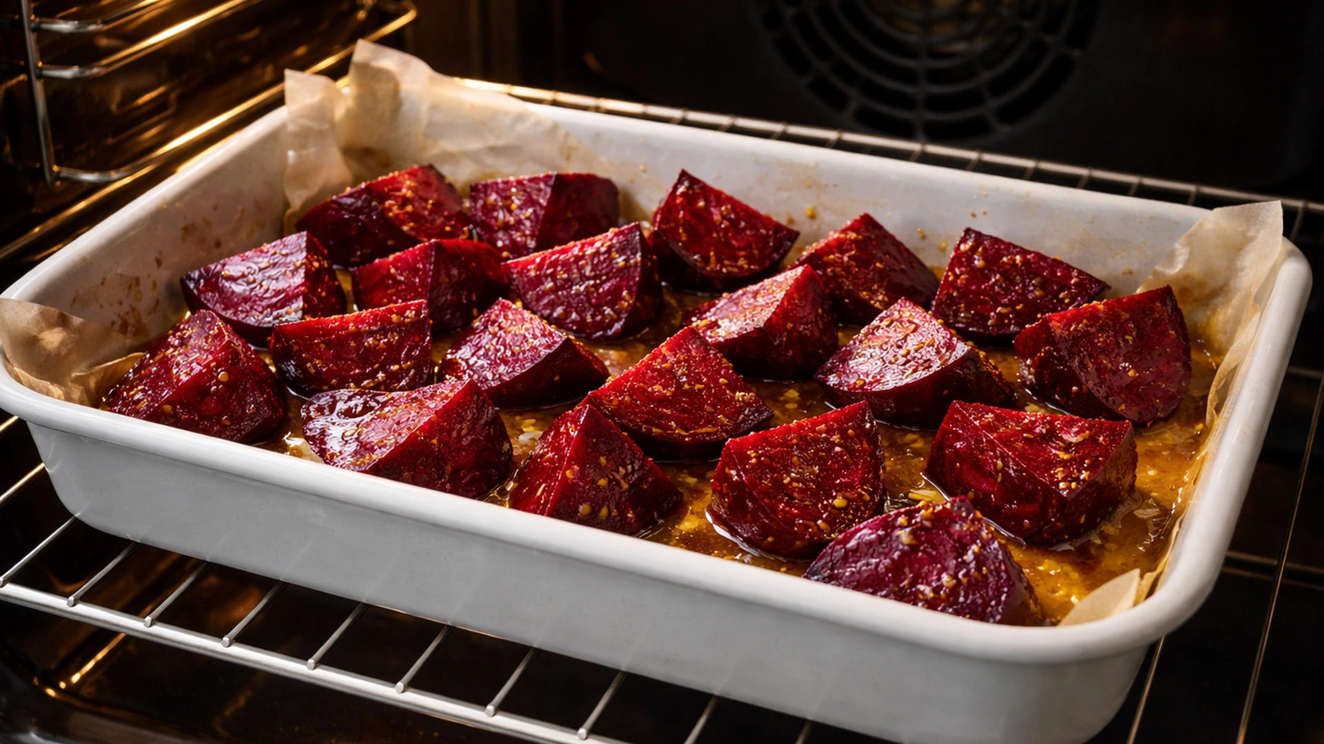 свёкла запекается в форме с глазурью