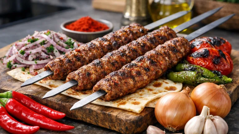 Фото блюда: Турецкий Адана-кебаб из баранины на шампурах