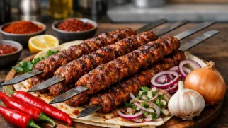 Фото рецепта: Острый Адана-кебаб из баранины с паприкой