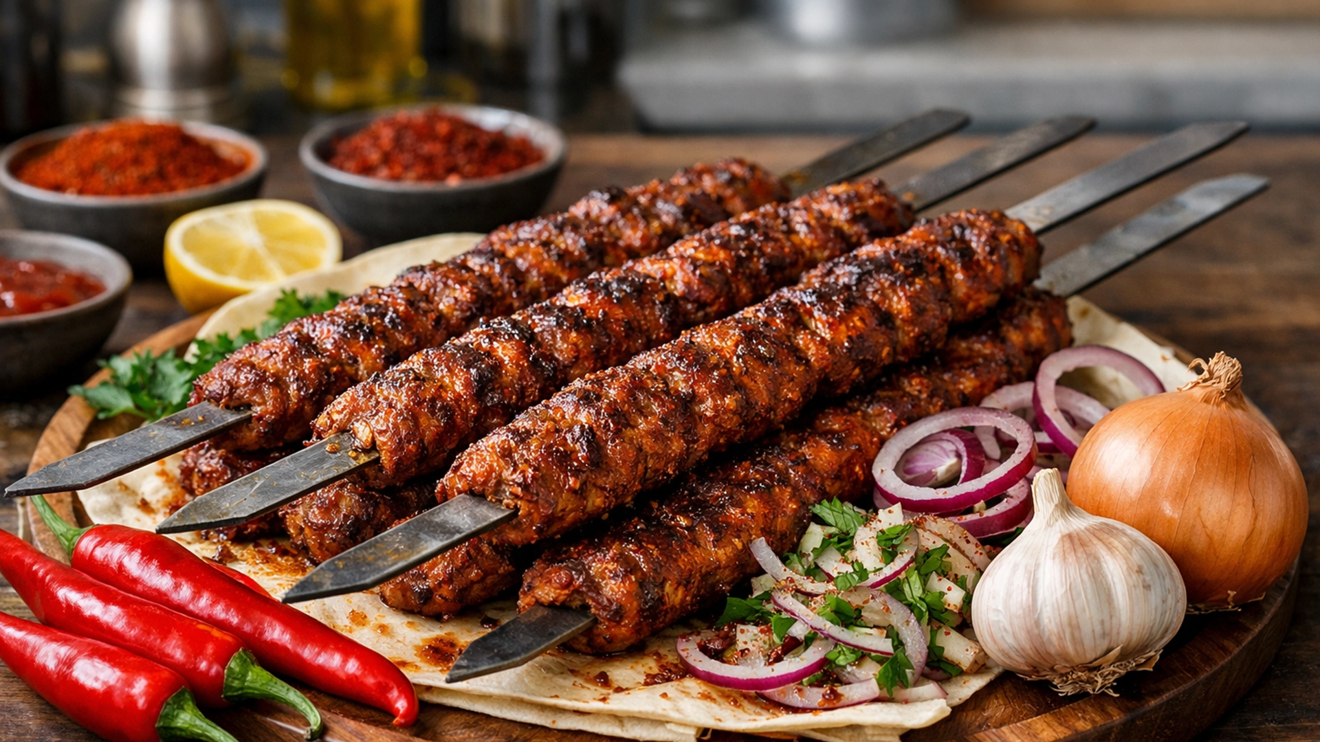 Фото блюда: Острый Адана-кебаб из баранины с паприкой