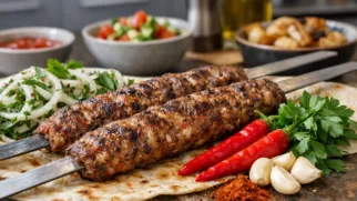 Фото рецепта: Адана-кебаб с луком петрушкой и острым перцем