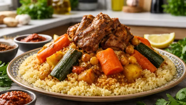 Алжирское блюдо кускус с бараниной