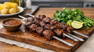 Фото рецепта: Антикучо шашлык из говяжьего сердца ароматный рецепт боливийской кухни