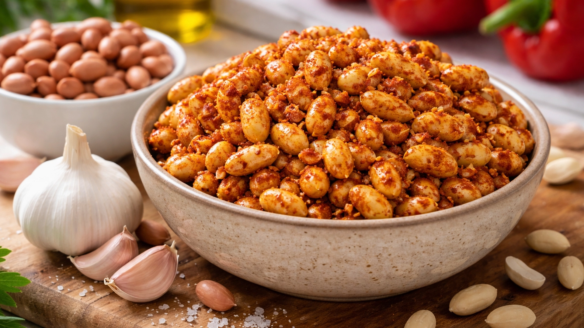 Фото блюда: Арахис жареный с чесноком паприкой сладкой и солью